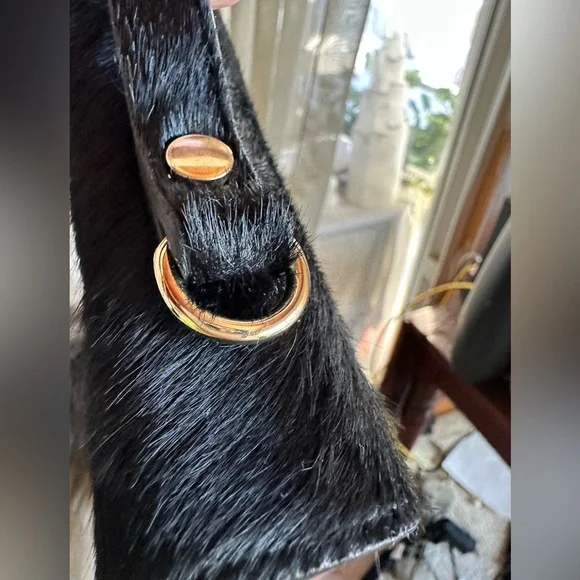 🇮🇹 Viola Castellani black calf hair clutch/crossbody. Made In Italy. NWT - Picture 4 of 6